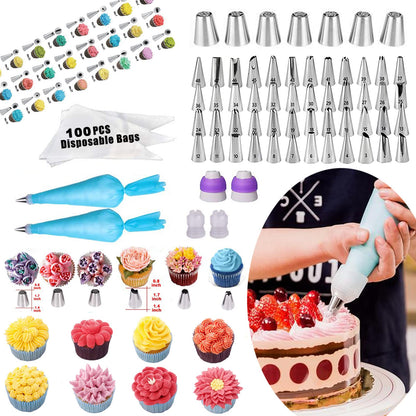 Cake Decorating Kits 567 PCS Baking Set with Springform Pans Set, Rotating Turntable, Decorating Tools, Cake Baking Supplies for Beginners and Cake Lovers (567 PCS Cake Decorating Kits)