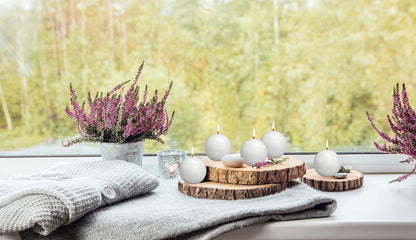 Bolsius 2 Count White Ball Candles - Premium European Quality - 2.75 Inches Unscented Dripless Clean Burning Dinner