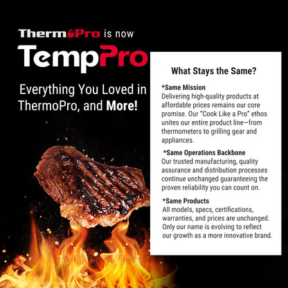 TempPro TP19H Waterproof Digital Meat Thermometer with Ambidextrous Backlit and Motion Sensing Cooking Food Thermometer for BBQ Grill Smoker Oil Fry Candy Thermometer (Previously ThermoPro)