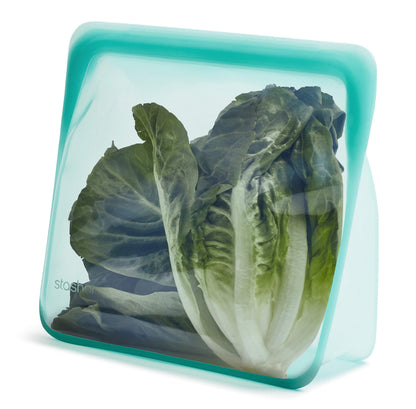 Stasher Silicone Reusable Storage Bag, Stand-Up Mega Bag, Reusable Freezer Bags, Microwave, Dishwasher, Oven Safe, Sous Vide, Premium Lunch Container, Eco Friendly, Food Storage Bags, 104 oz, Aqua