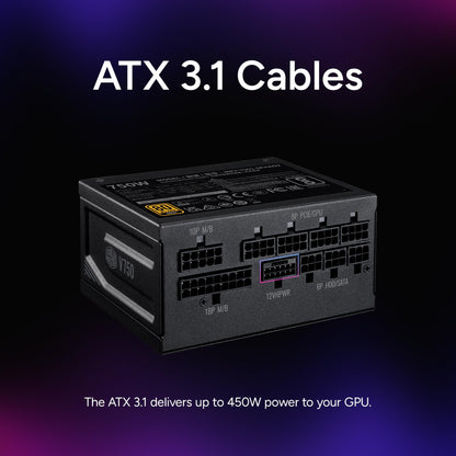 Cooler Master V750 SFX Gold 750W Small Form Factor PSU ITX SFF Power Supply, Fully Modular, 80 Plus & Cybenetics Gold Certified, ATX 3.1, PCIe 5.1 Ready, 90° 12VHPWR Cable, 10-Year Warranty, Black