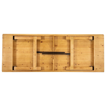 Flash Furniture Hercules Commercial Grade Farmhouse Dining Table | Solid Pine Foldable Table for 10 in Antique Rustic Light Natural | Rustic Charm for Home and Events