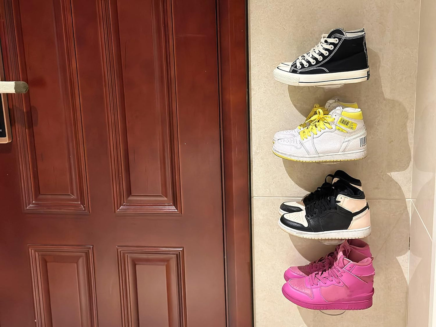 12 Pack IEEK Floating Shoe Display Shelf,Clear Acrylic Floating Shelves for Sneaker Collection Levitating Acrylic Shoe