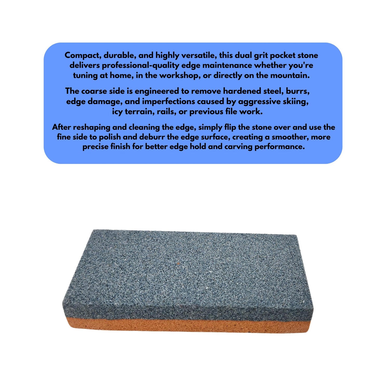 Swix Dual Sided Pocket Stone T0240 for Ski & Snowboard Edge Sharpening, Dual Grit Diamond Ski Tuning Tool, Portable Swix Stone for Deburring, Polishing & Edge Maintenance