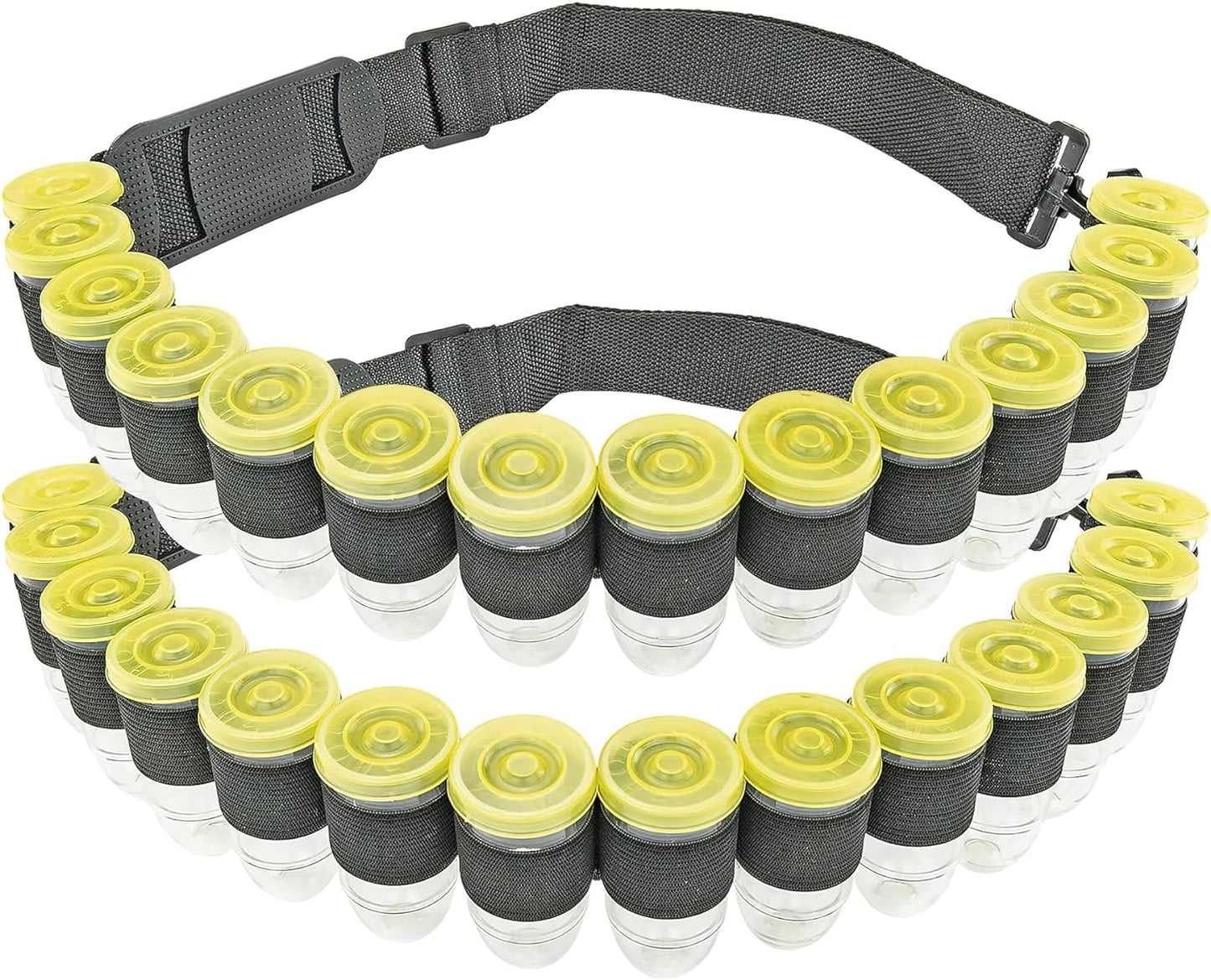 Fairly Odd Novelties Shot Glass Ammo Belt with 28 Bullet-Shaped Shot Glasses, Adjustable Nylon for Parties