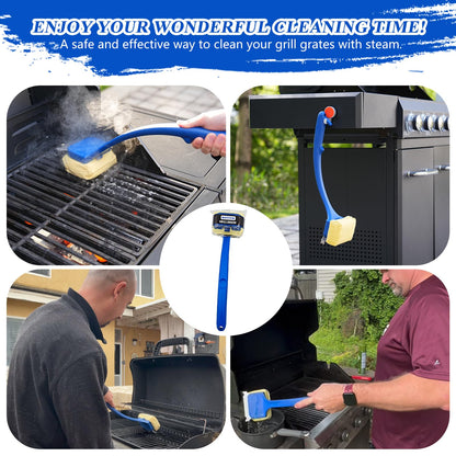 Grill Brush for Outdoor Grill, BBQ Grill Brush Bristle Free, Steam Grill Cleaner with Scraper, Grill Cleaning Brush with Replacement Head, BBQ Grilling Accessories Fit Most Grills, Gifts for Men Dad