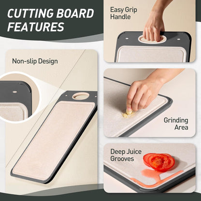 2 Packs Set, Set [1611+1812 Inch] Stainless Steel Cutting Board Best Non Toxic Cutting Boards for Kitchen, Double Sided