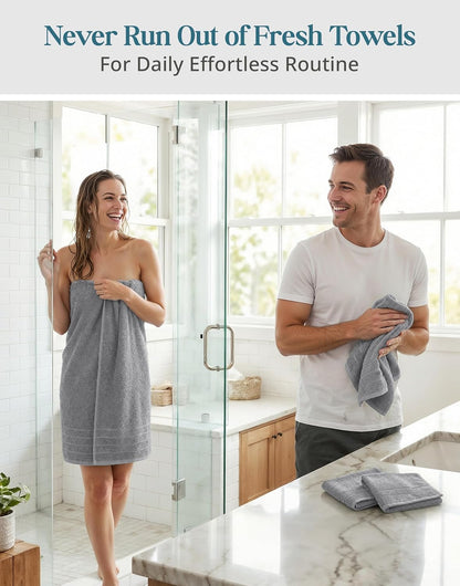 Set 8 2 4 2 Casa Platino Premium Cotton Bath Towel Pcs - Super Soft, Durable & Highly Absorbent - Bath, Washcloths