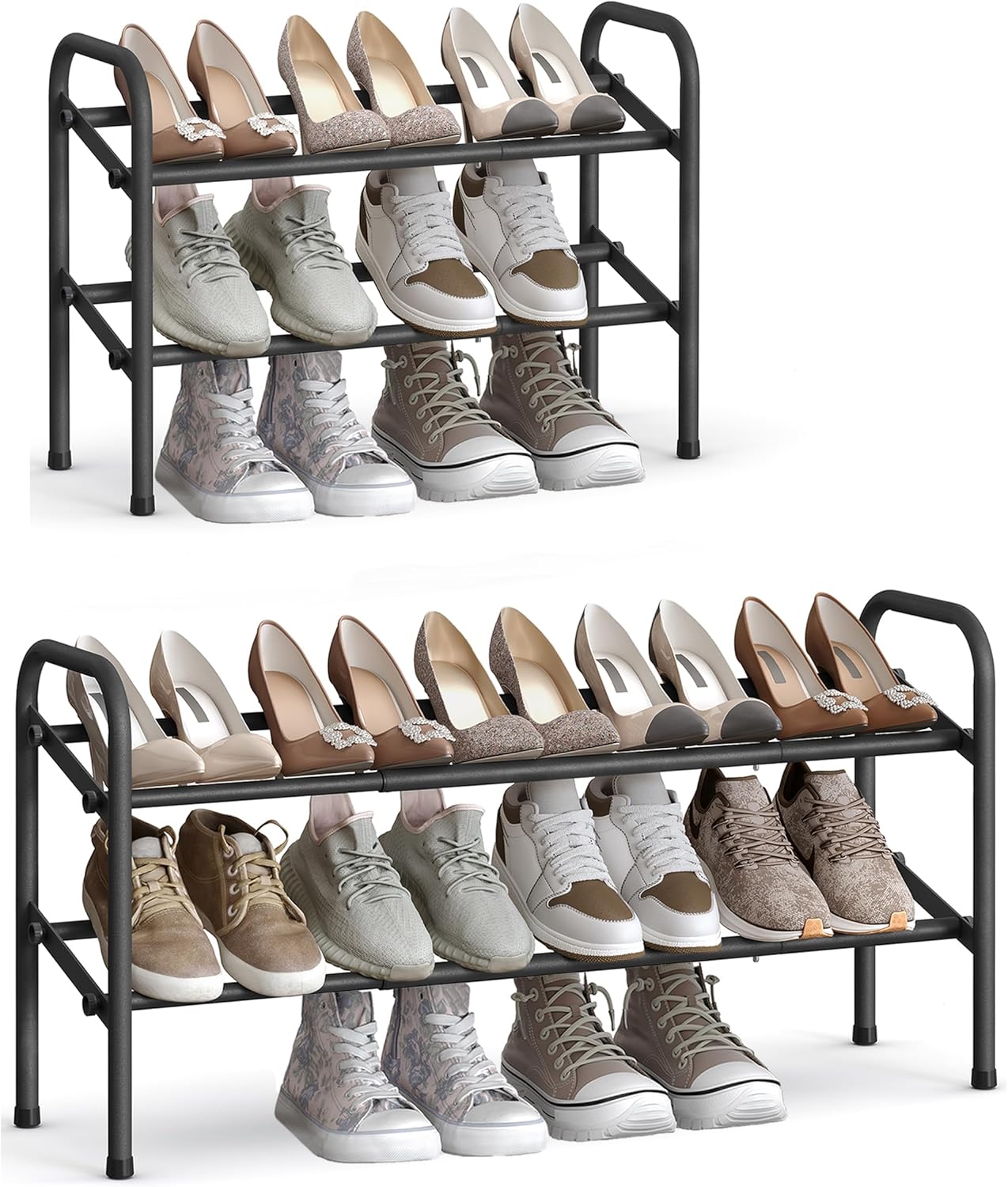 2 15 Closet, SONGMICS Expandable Shoe Rack, Tier Shoe Rack Shelf, Adjustable Shoe Organizer Storage for Pairs of Shoes