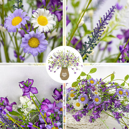12 Pack 17 Inch Summer LLZLL Spring Decorations for Home Purple Spring Flowers Artificial Spring Floral Stems