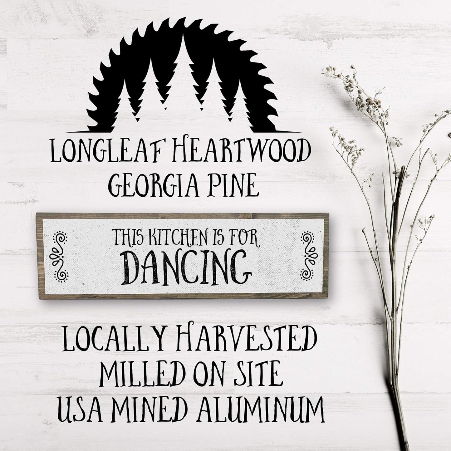 Kitchen Wood Signs, Medium Wood and Metal - This Kitchen Is For Dancing