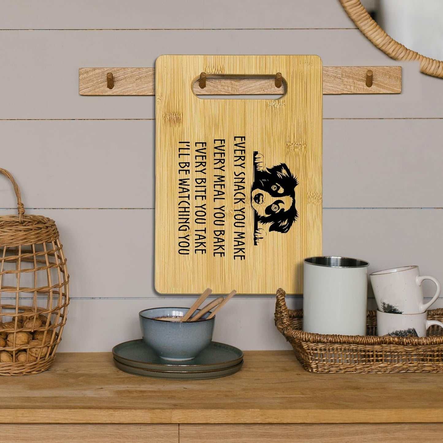 Australian Shepherd Gifts, Bamboo Cutting Board, Every Snack You Make I'll Be Watching You