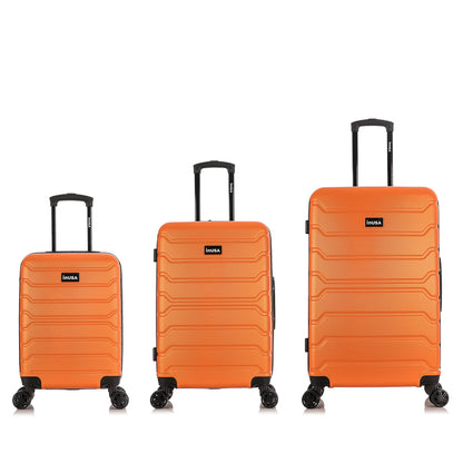 InUSA TREND Luggage with Spinner Wheels | Durable Lightweight Hardshell Suitcase,Travel sets with Handle and Trolley | (20in, 24in, 28in) 3 Piece Set | Orange