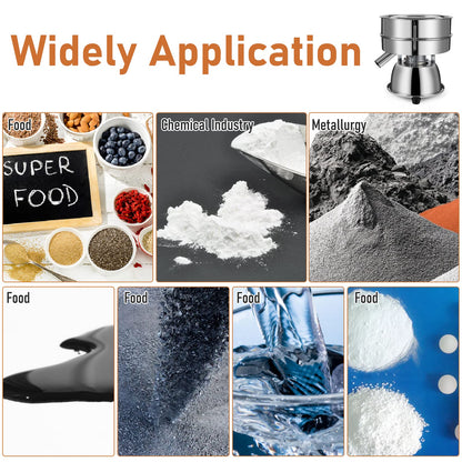 Sidasu Automatic Powder Sifter Machine 10 Mesh 60 Mesh Automatic Sieve Shaker Vibrating Machine 110V Stainless Steel Sieve Shaker Machine with 2 Screens,Sieve Shaker Machine for Flour Powders