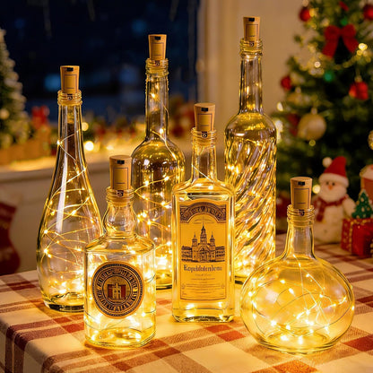 20 8 Pack VOOKRY Wine Bottle Lights with Cork, LED Battery Operated Cork Fairy String Lights Waterproof Mini Copper