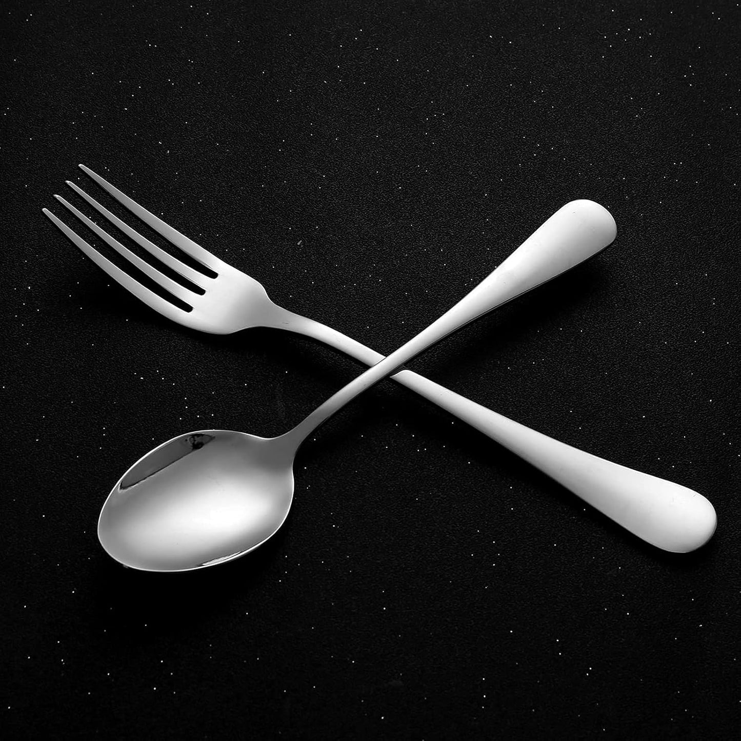 Set of 12 Stainless Steel Dinner Forks and Spoons, Heavy-Duty Cutlery Set (6.7 Inch) Dishwasher Safe (Silver)