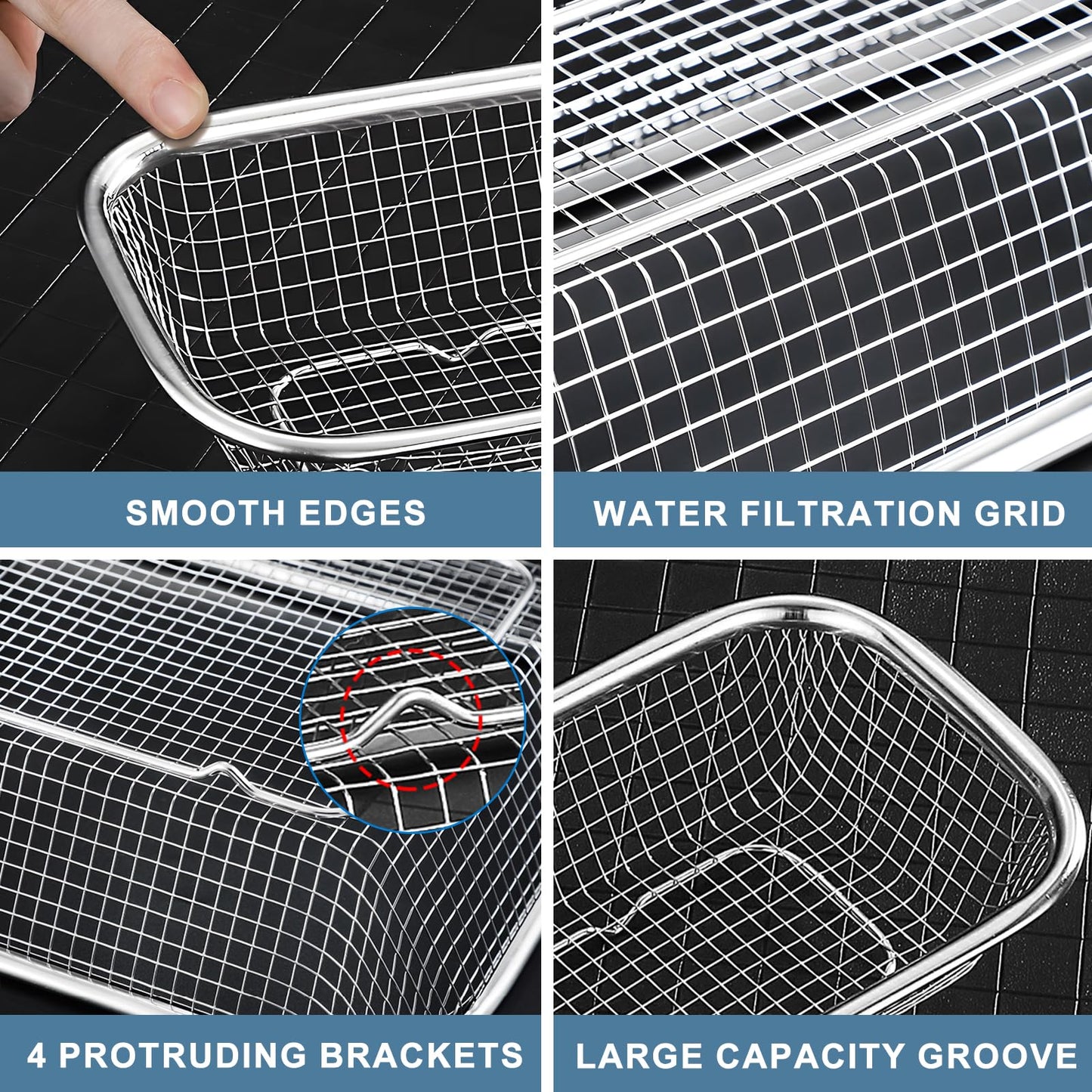 IWNTWY Utensil Drying Rack, 3 Pack Stainless Steel Utensils Holder Dishwasher Silverware Basket, Compact Dish Drainer for Kitchen Countertop, Chopsticks Spoons, Forks, Knifes Organizer