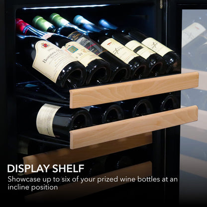 Whynter BWR-0922DZ 92 Built-in or Freestanding Stainless Steel Dual Zone Compressor Large Capacity Wine Refrigerator Rack for Open Bottles and LED Display, Dark Grey
