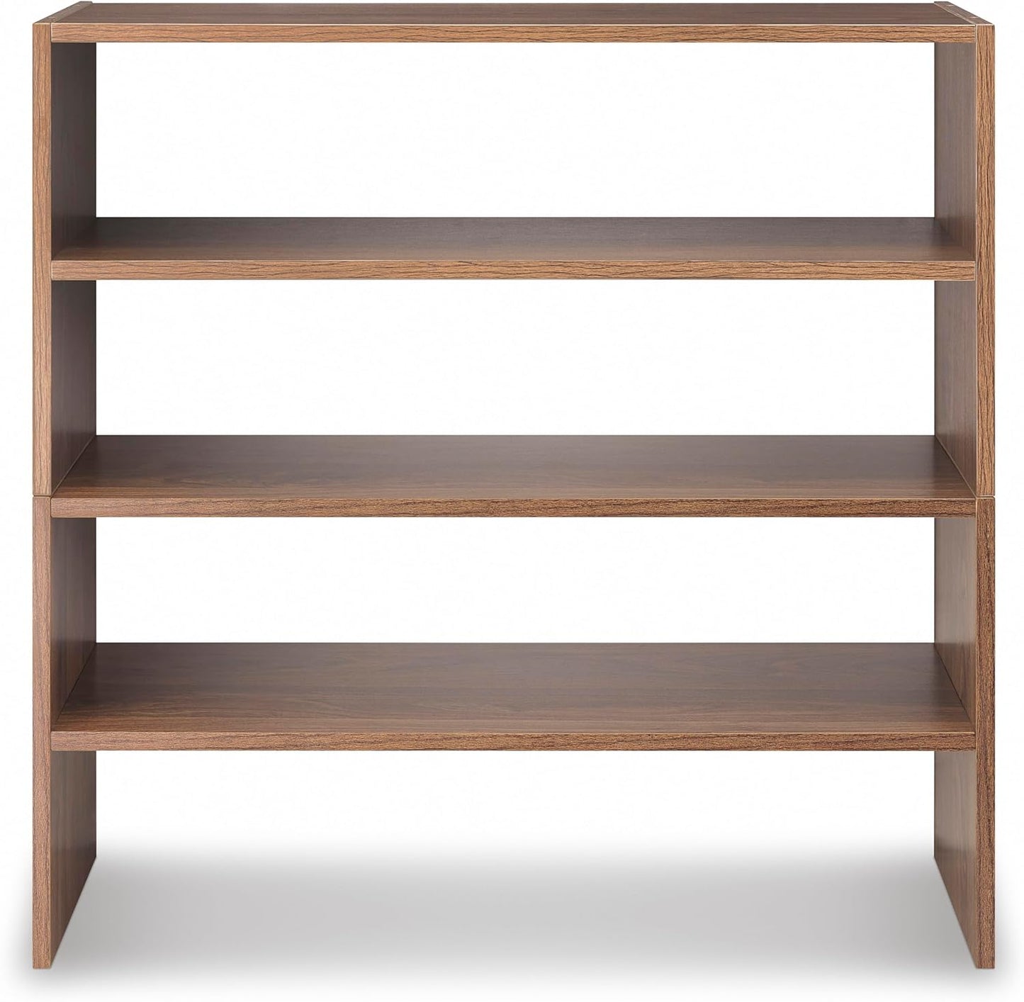 2-Shelf 24 inches Whitmor Wood Stackable Shoe Rack, Walnut