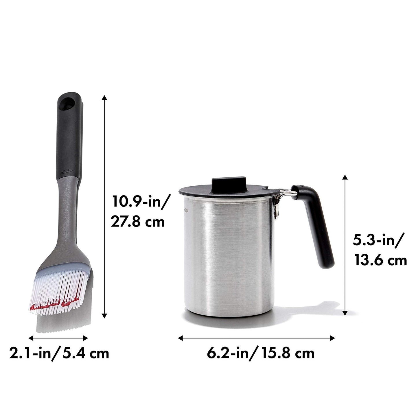 OXO Good Grips Grilling Tools, Basting Pot and Brush, Black
