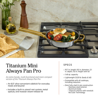 Our Place Titanium Pro Cookware Set | 10-Piece Pots and Pans Set with Always Pan Pro, Perfect Pot Pro & Minis | Non-Toxic No-Coating Nonstick | Induction & Oven-Safe up to 750°F | Gold
