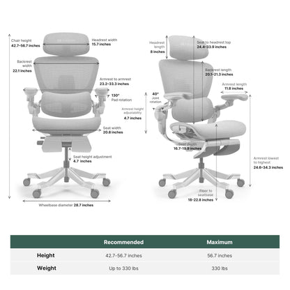HINOMI H2 Pro Premium Ergonomic Office Chair - Comfy Home Office Desk Computer Chair with Adjustable Back Support, Swivel Wheels, Flip-up Arms, Comfortable Mesh Seat for Desk Work (Green)