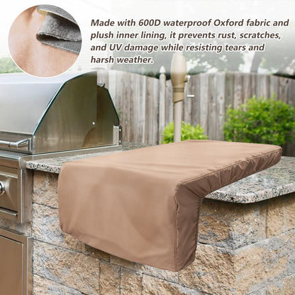 DearHoHo Cover for Blaze Premium LTE Built-in Double Side Burners - 2SBBICV,Heavy Duty 600D Waterproof Outdoor Grill Burner Cover with Plush Lining,Suitable 24''L x 13''W x 11''H,Khaki