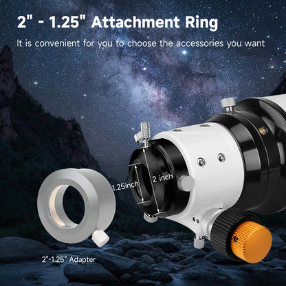 SVBONY SV503 Telescope for Adults High Powered, 102mm F7 Extra Low Dispersion Achromatic Refractor OTA, Dual-Speed Focuser, Refractor Telescope for Planets Deep Sky Astrophotography&Visual Observation