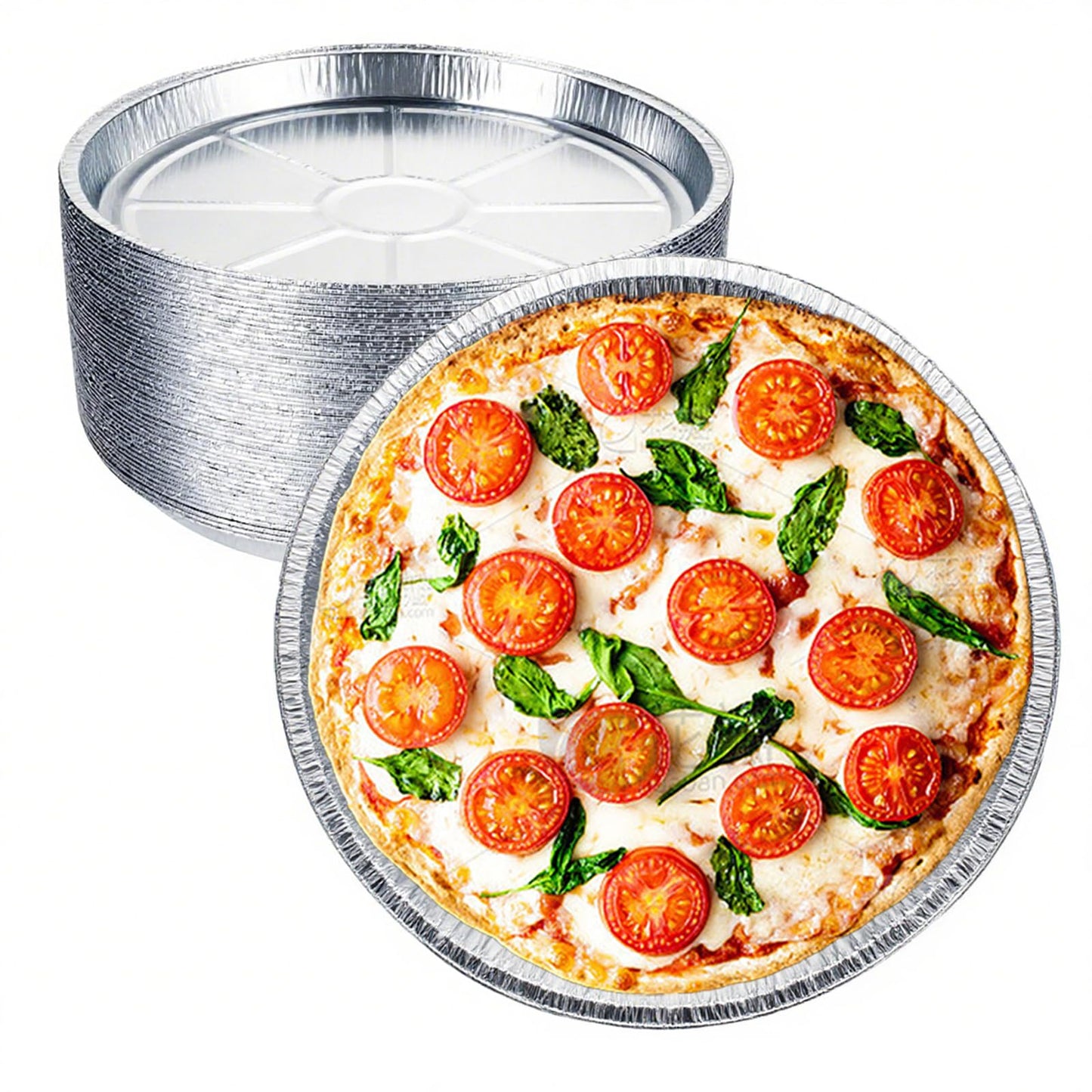 GDOODM 50 Pack Aluminum Pizza Pans Foil Pizza Pans, 11 Inch Round Disposable Pizza Pan Foil Focaccia Pan, Chocolate Cookies Cake Tin, Serving Platter Tray, Freezer & Oven Safe