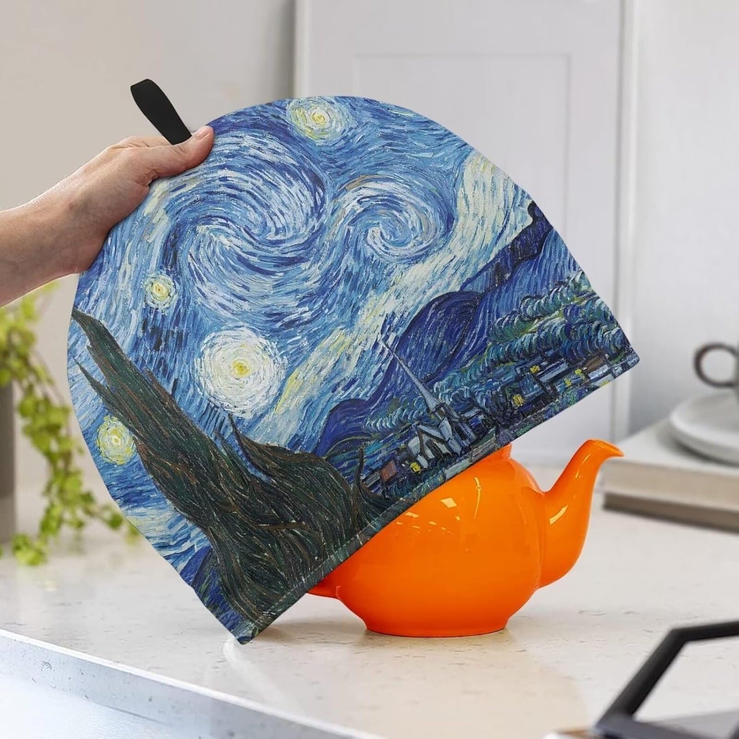 Large Double Insulated Teapot Cozy Kettle Cover | Night Starry Print | Keep Warm Breakfast Warmer for Kitchen Table,