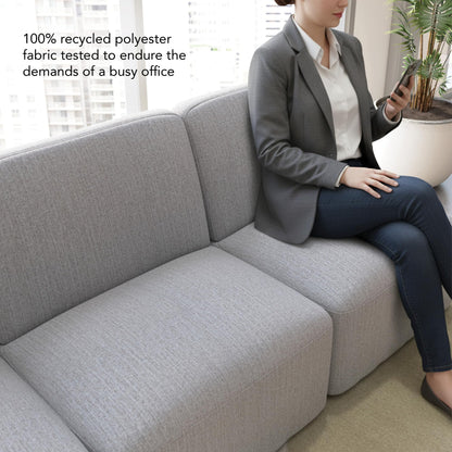 Bush Business Furniture Modular Armless Lounge Chair, Guest Seating for Lobby or Reception Area, Assemble Collection, Fog Fabric
