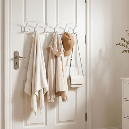WEBI Coat Rack Wall Mount,Coat Hooks Wall Mounted,Coat Hanger Wall Hook Rack,6 Hooks for Hanging Coats,Jacket,Hats,Clothes,White