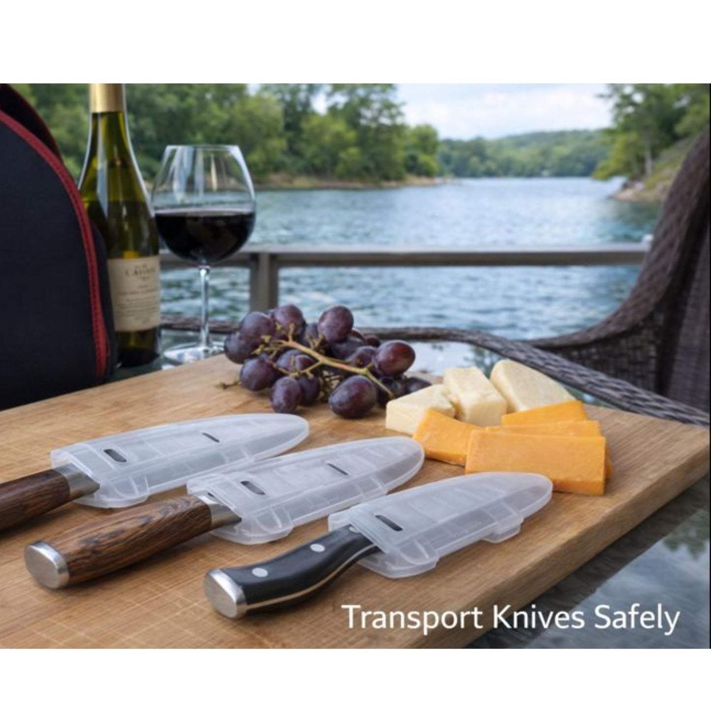 Agilux Blade Guard 8" Knife Blade Protector Made in USA Safe Storage and Transport for Kitchen Knives Protects Edges in Drawers Travel Camping RV