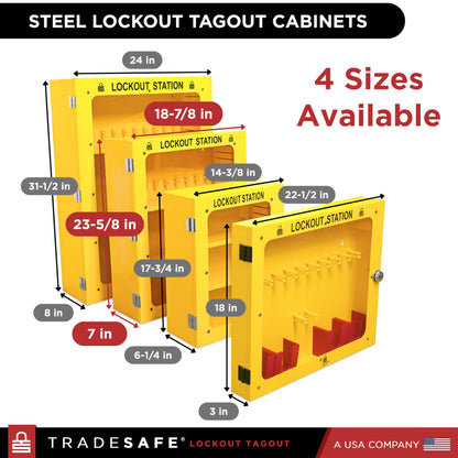 TRADESAFE Lockout Tagout Cabinet, Lock Out Tag Out Station Unfilled - No Loto Devices Included, Wall-Mountable Lockout Tagout Station Cabinet, Loto Box 18-7/8 x 7 x 23-5/8 inches