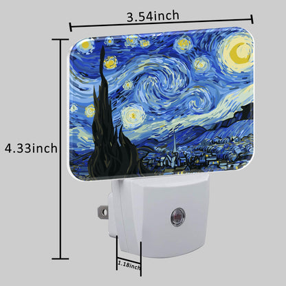 Uiaoiais Starry Sky Abstract Painting Plug in Night Lights, Starry Sky Nightlight Plug Into Wall Dusk to Dawn Sensor for Kid Girls Boys Women Men Bedroom, Hallway, Kitchen, Bathroom, Stairs Decor