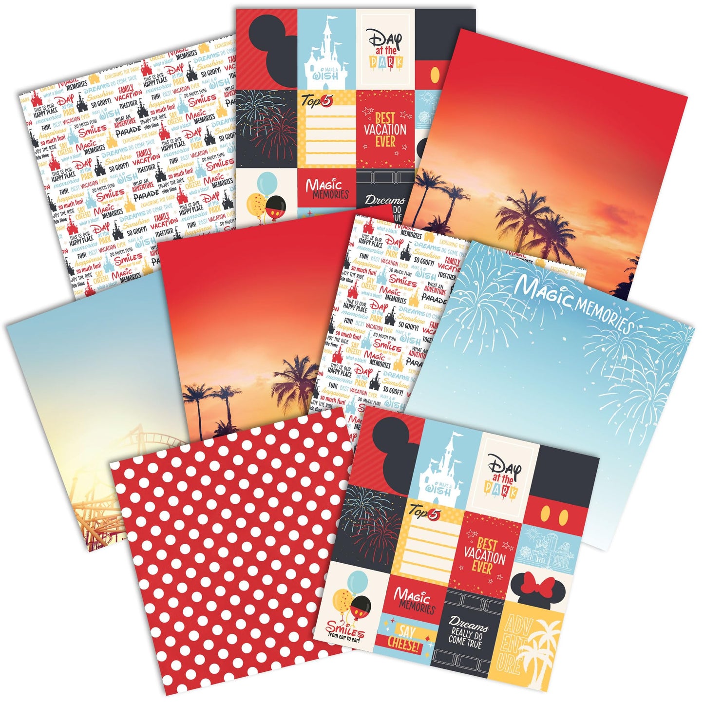 Paper House Productions 12" x 12" 9-Sheet Decorative Double Sided Paper Pack for Scrapbooking and Crafts - Magical Memories