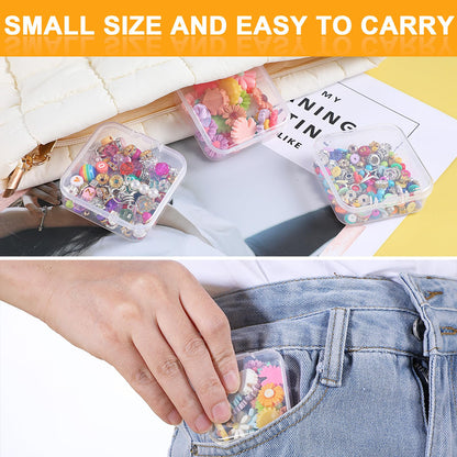 Bead Organizers with 30 Pcs Small Plastic Storage Cases Mini Clear Bead Storage Containers Transparent Boxes with Hinged Lid and Rectangle Clear Craft Supply Case