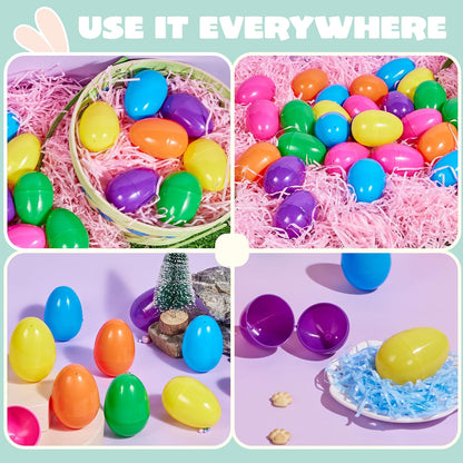 3.15" 150PCS JOYIN Easter Eggs, Large Fillable Plastic Eggs Empty Colorful Bright Eggshells with Hinge for Easter Hunt