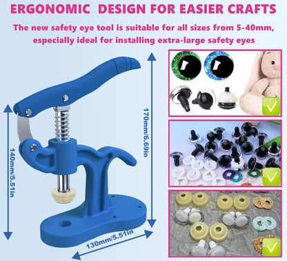 GEOCCI Safety Eye Tool Large Size Safety Eye Install Tool for Amigurumi Crochet & Stuffed 5-45mm Animal Eyes Making Supplies Tool It is More Helpful for Large Special Safety Eyes（1PCS）