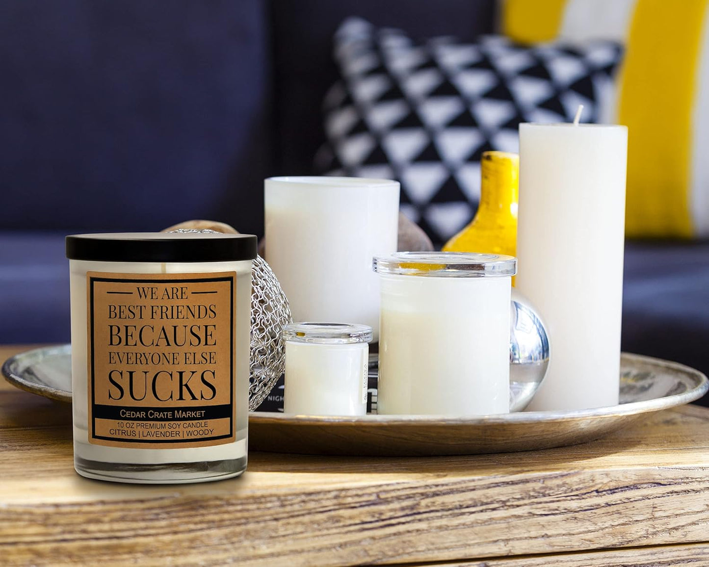 Cedar Crate Market Funny Candles Gifts for Women, Everyone Sucks for Men, Fun Birthday Presents, Made in The USA