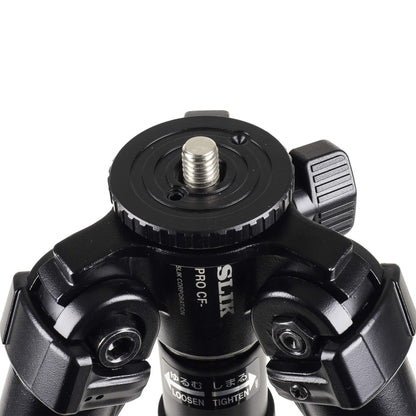 SLIK PRO CF-833 Heavy Duty Professional Carbon Fiber Tripod Legs 67" Tall (615-922) - Folds Down to 23.6", Weighs 3.4lbs, Supports 39lbs - Perfect for Heavy Photography, Video, and Glassing Equipment