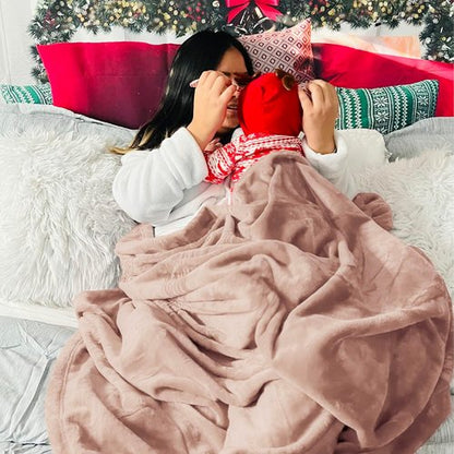 Bedsure GentleSoft Fleece Throw Blanket - Dusty Pink 300GSM Cozy Plush Blanket for Couch & Bed, 50x60 Inches