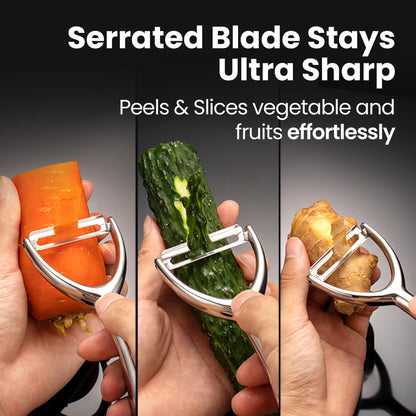 Vegetable Peeler, Premium Stainless Steel Potato Peeler, High Tensile Ultra Sharp Blade Fruit and Food Slicer, Y Shaped with Ergonomic Non-Slip Handle, Dishwasher Safe with 5 Years Warranty