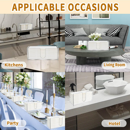 4 Pack Acrylic Paper Towel Holder, Countertop Napkin Dispenser for C-Fold, Multi-Fold & Trifold Paper Towels, 5mm Transparent Acrylic for Kitchen, Bathroom & Restaurant (4)