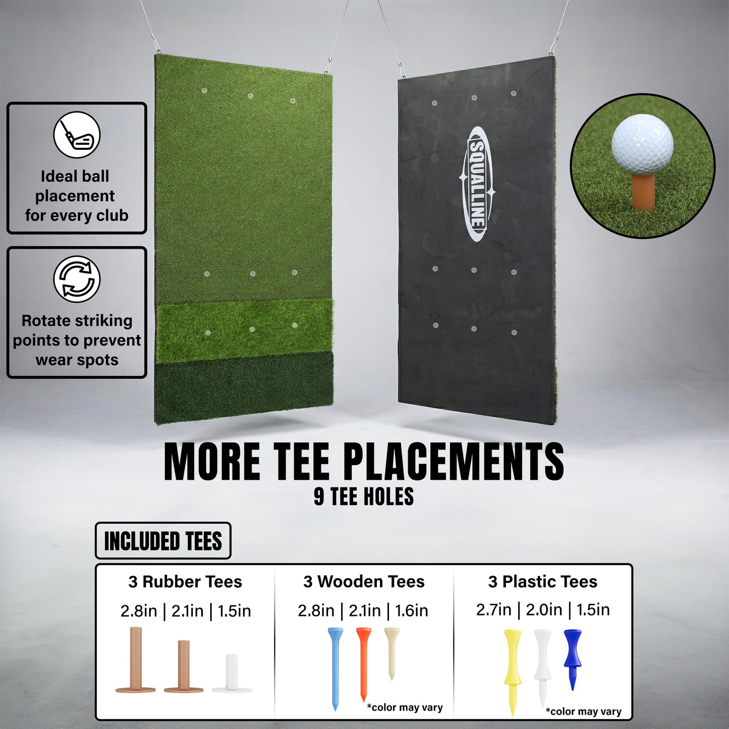 TriZone Pro - 6x4ft Premium Golf Mat | Tri Turf Golf Hitting Mat | Golf Mats Practice Indoor, Outdoor, with Simulator | Thick Base | Extra Large Size | Durable Golf Practice Mat with Tees
