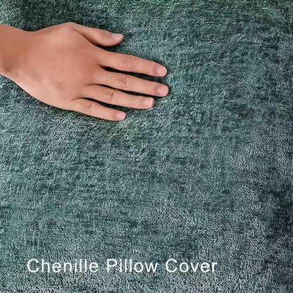 Set 2 Cozy 16x16, Chenille Throw Pillow Covers of Decorative Textured Solid Accent Pillow Cases, Soft Neutral Home