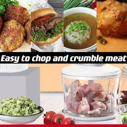 GProME Manual Food Processor -Salsa Maker Hand Chopper Blender As Seen On TV- Meat Masher Mincer-Salad Spinner -Onion Chopper & Dicer for Baby Food, Salad, Herbs, Garlic,BPA Free(Large)