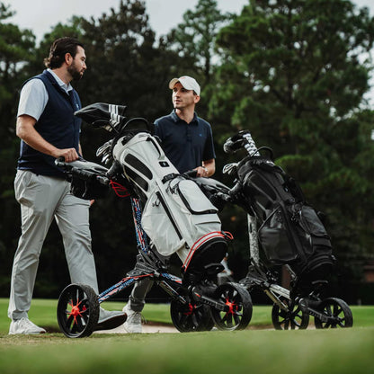 Bag Boy Nitron 3 Wheel Golf Push Cart, Easy 1 Step Open and Fold, Scorecard Console, Beverage Holder, Mobile Device Holder, Handle Mounted Parking Brake,