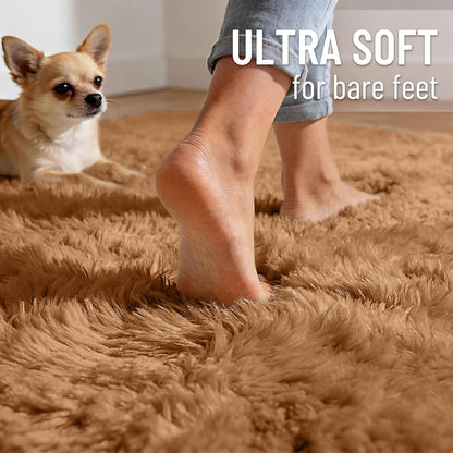 OLANLY Runner Rugs - Soft, Machine Washable Shaggy Carpet for Hallway & Bedroom | Khaki 2x5 ft