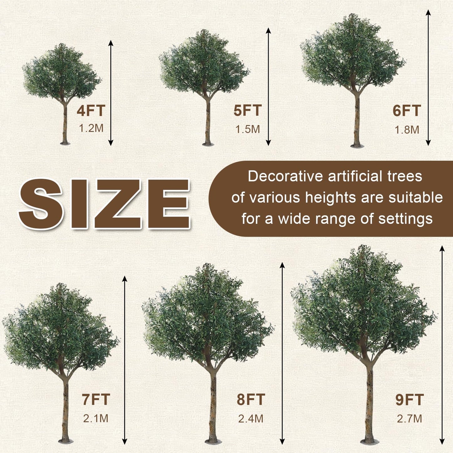 Faux Olive Tree - Large Realistic Artificial Olive Tree with Trunk, Adjustable Branch for Wedding Event Indoor Outdoor Home Office Living Room Farmhouse Decor (5FT)